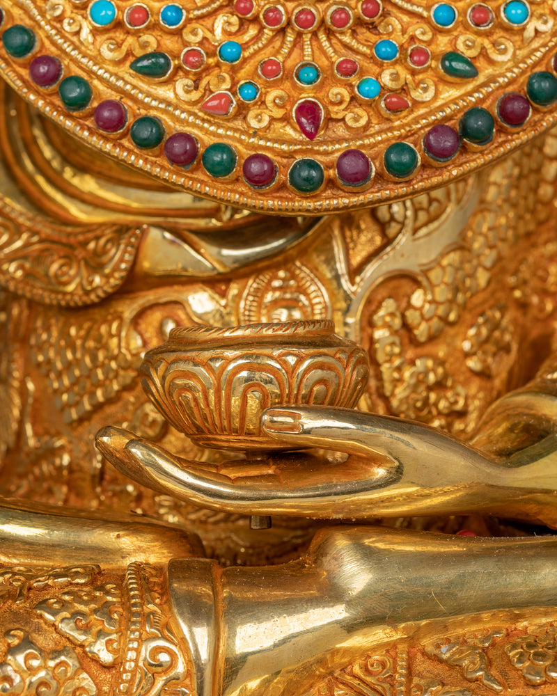 Peaceful Crown Shakyamuni Buddha Figurine | Symbol of Wisdom and Peace