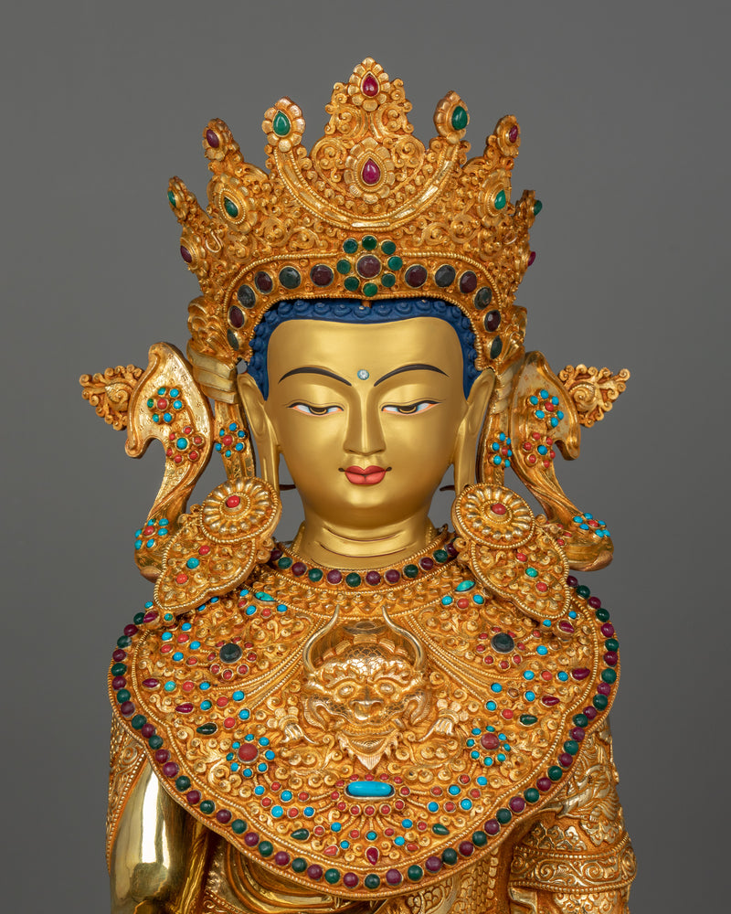 Peaceful Crown Shakyamuni Buddha Figurine | Symbol of Wisdom and Peace
