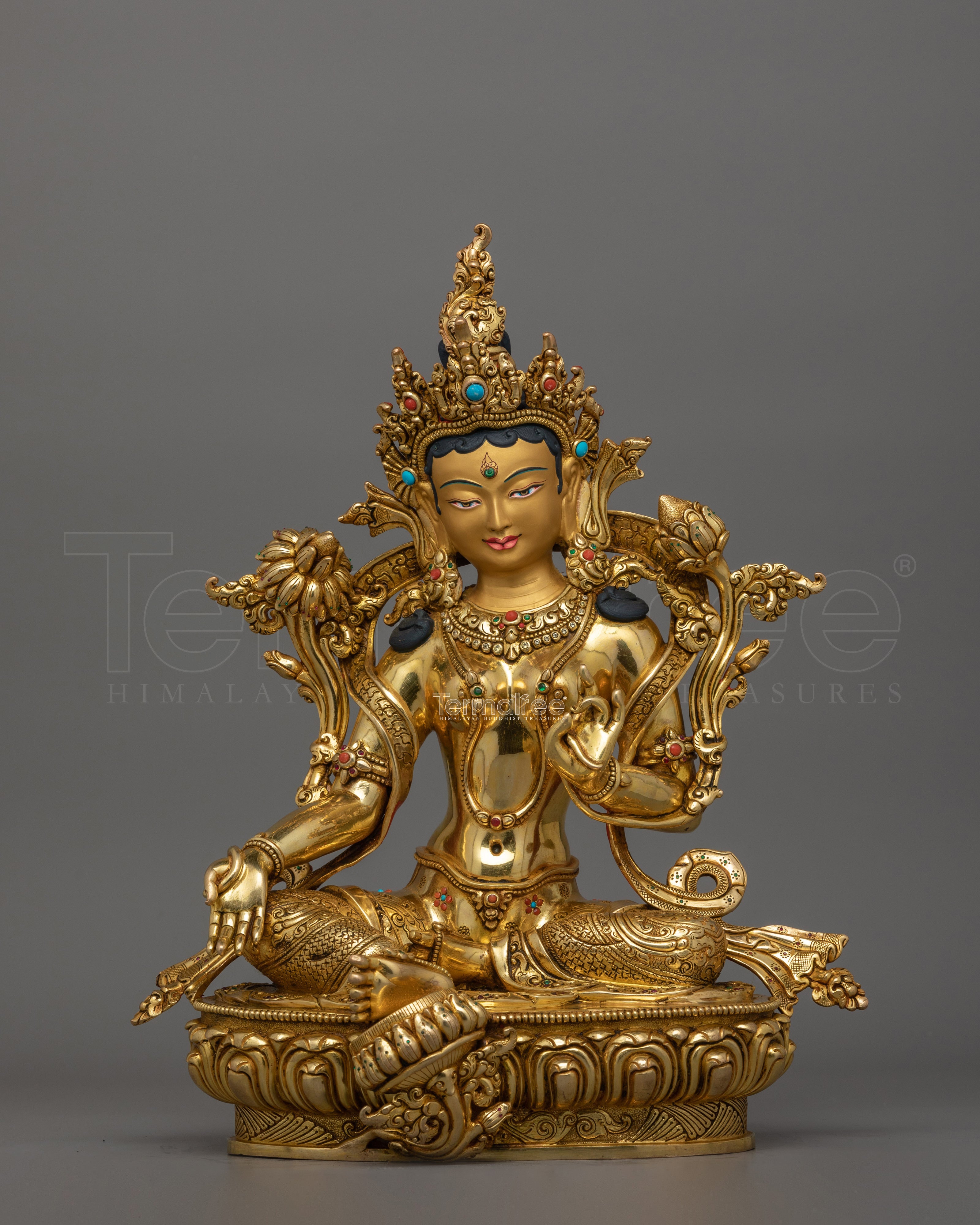 Goddess Green Tara Figurine |  Deity of Protection and Healing