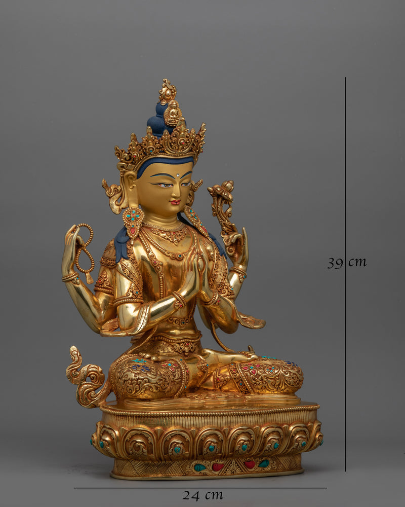 Chenrezig Infinite Compassionate Deity Figurine for Compassion and Serenity