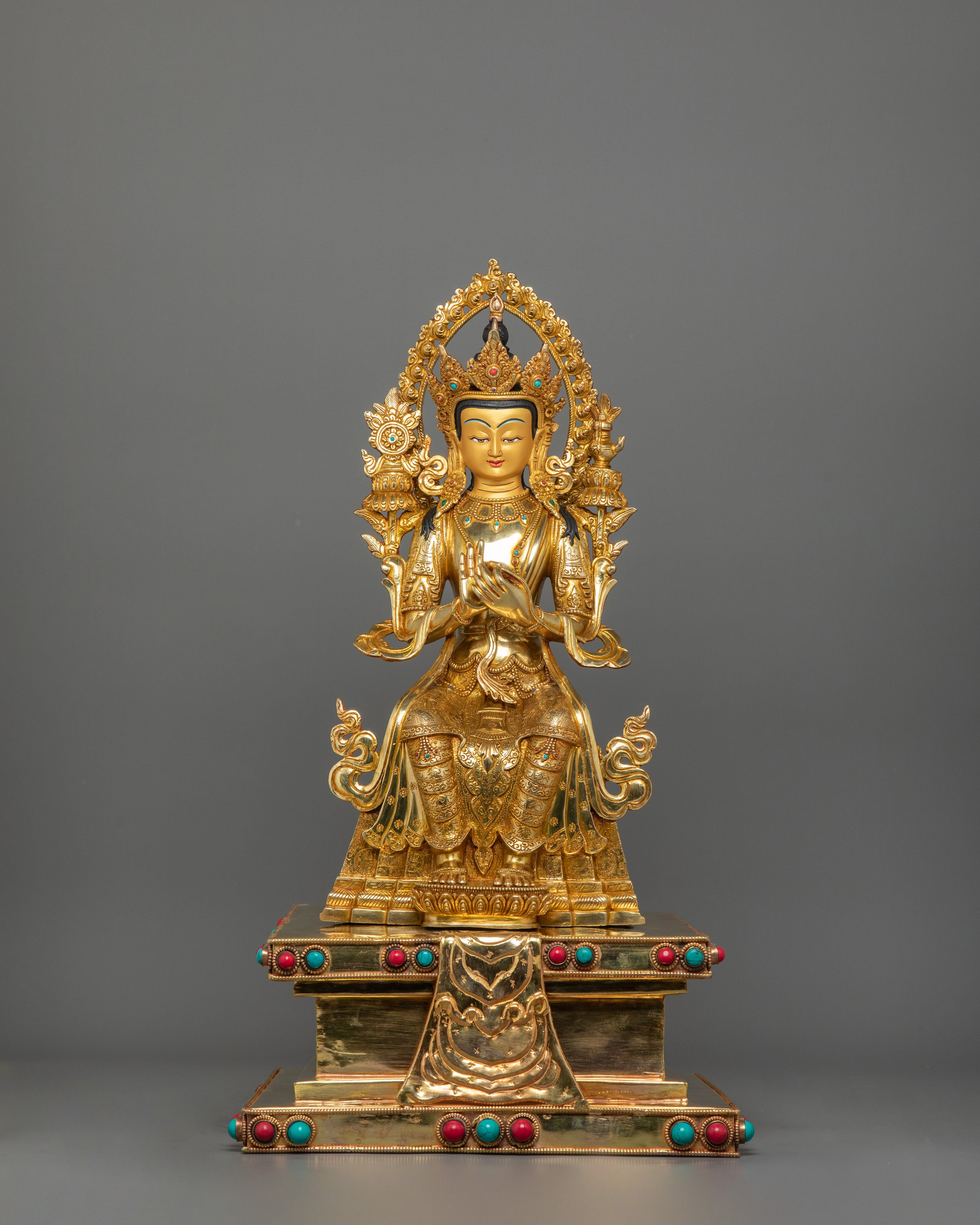 Handcrafted Bodhisattva Statue of Maitreya Buddha | Future Buddha of Compassion