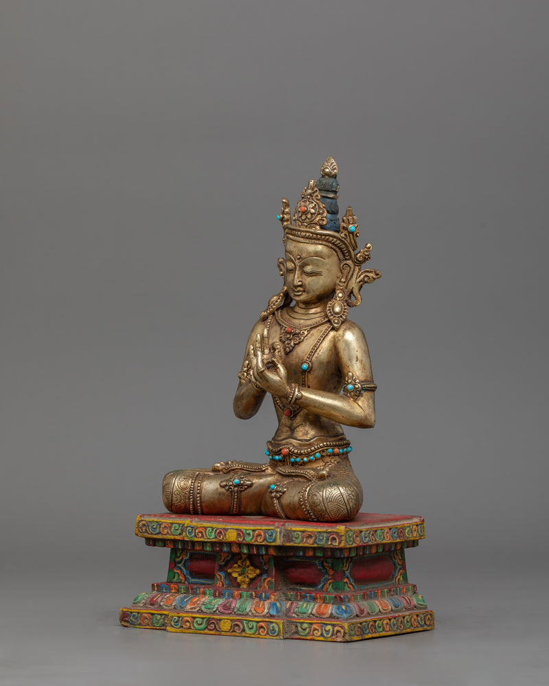 Traditional Figurine of Seated Bodhisattva - A Journey Toward Buddhahood
