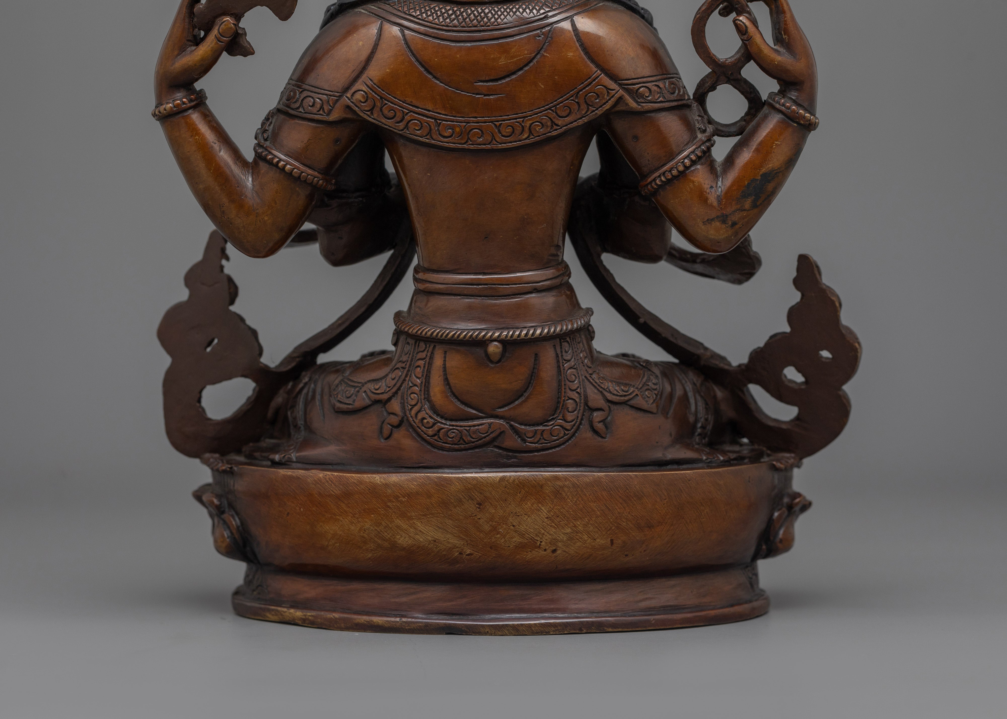 Himalayan Sacred Deity Chenresig Statue | Buddhism Dharma Artwork