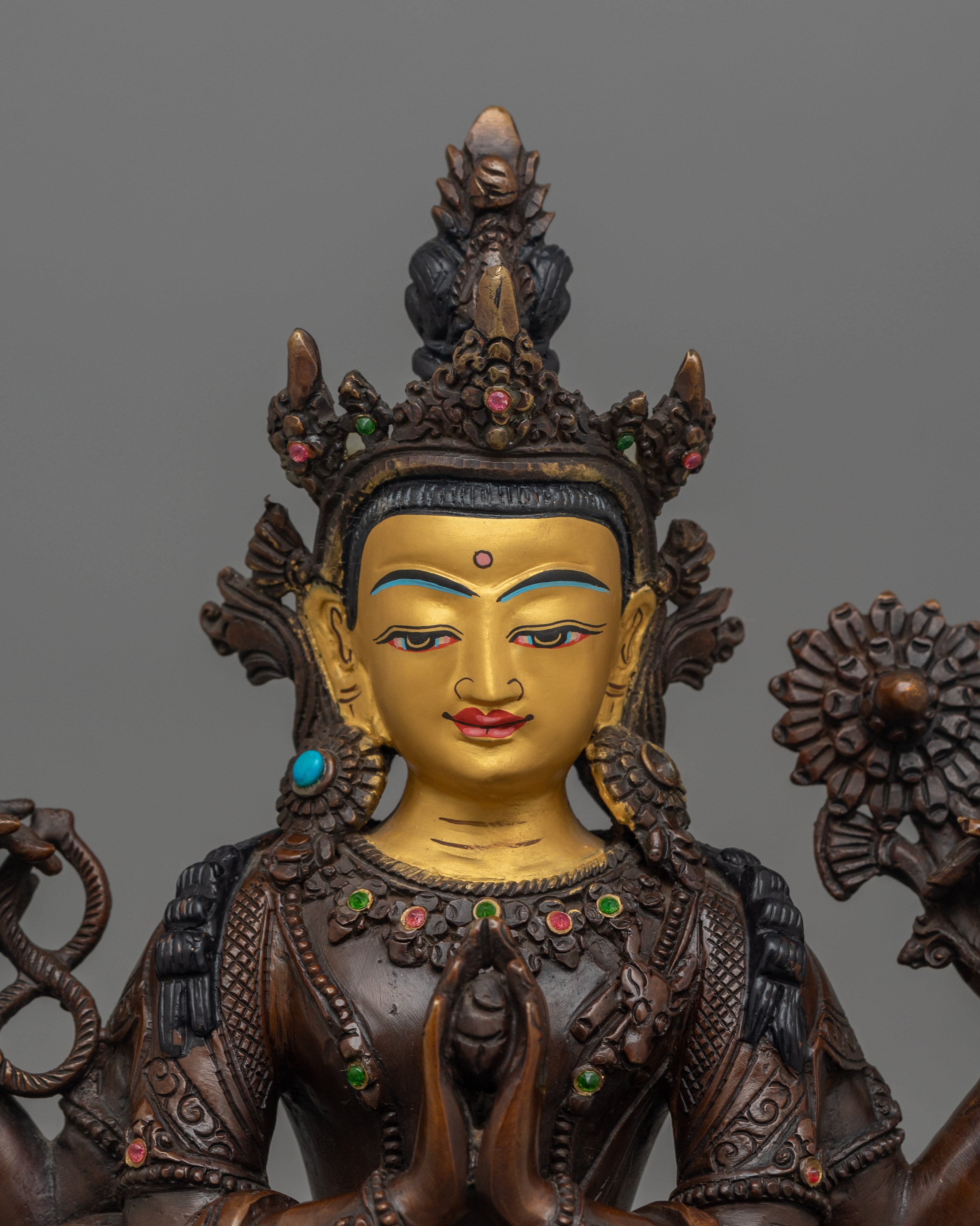 Himalayan Sacred Deity Chenresig Statue | Buddhism Dharma Artwork