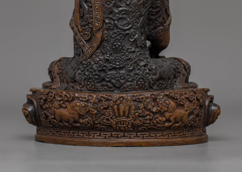 Infinite Light Amitabha Buddha sculpture | Made From Oxidized Copper Body