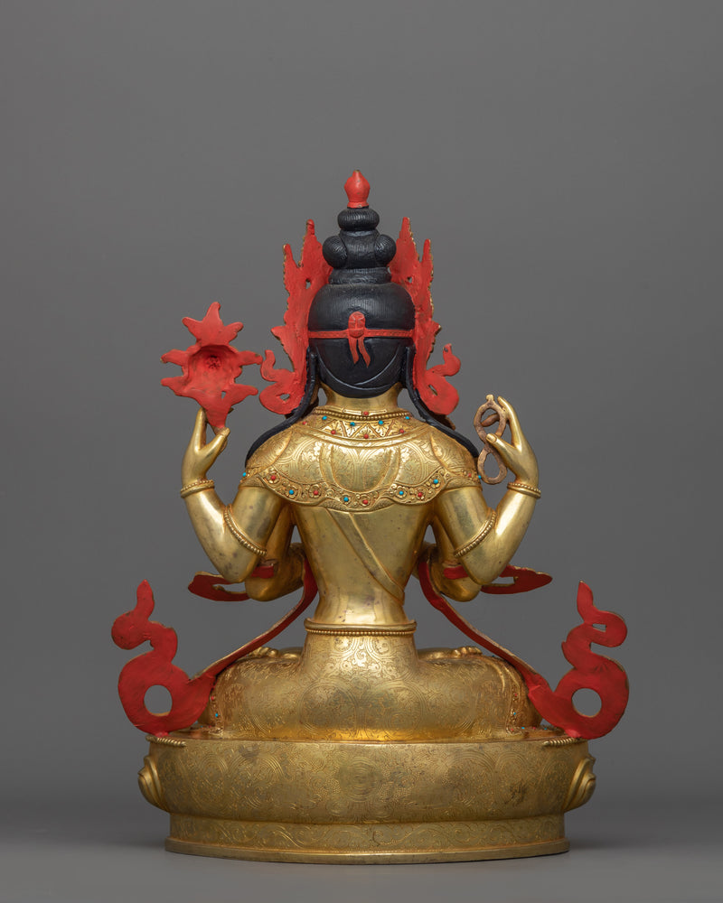 Handmade Beautiful Chenrezig Sculpture | A Symbol of Boundless Love