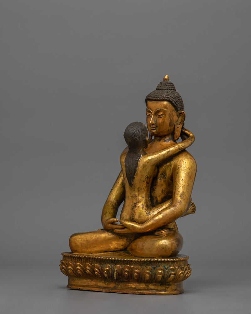 Samantabhadra and his Consort Sculpture | Union of Wisdom and Compassion