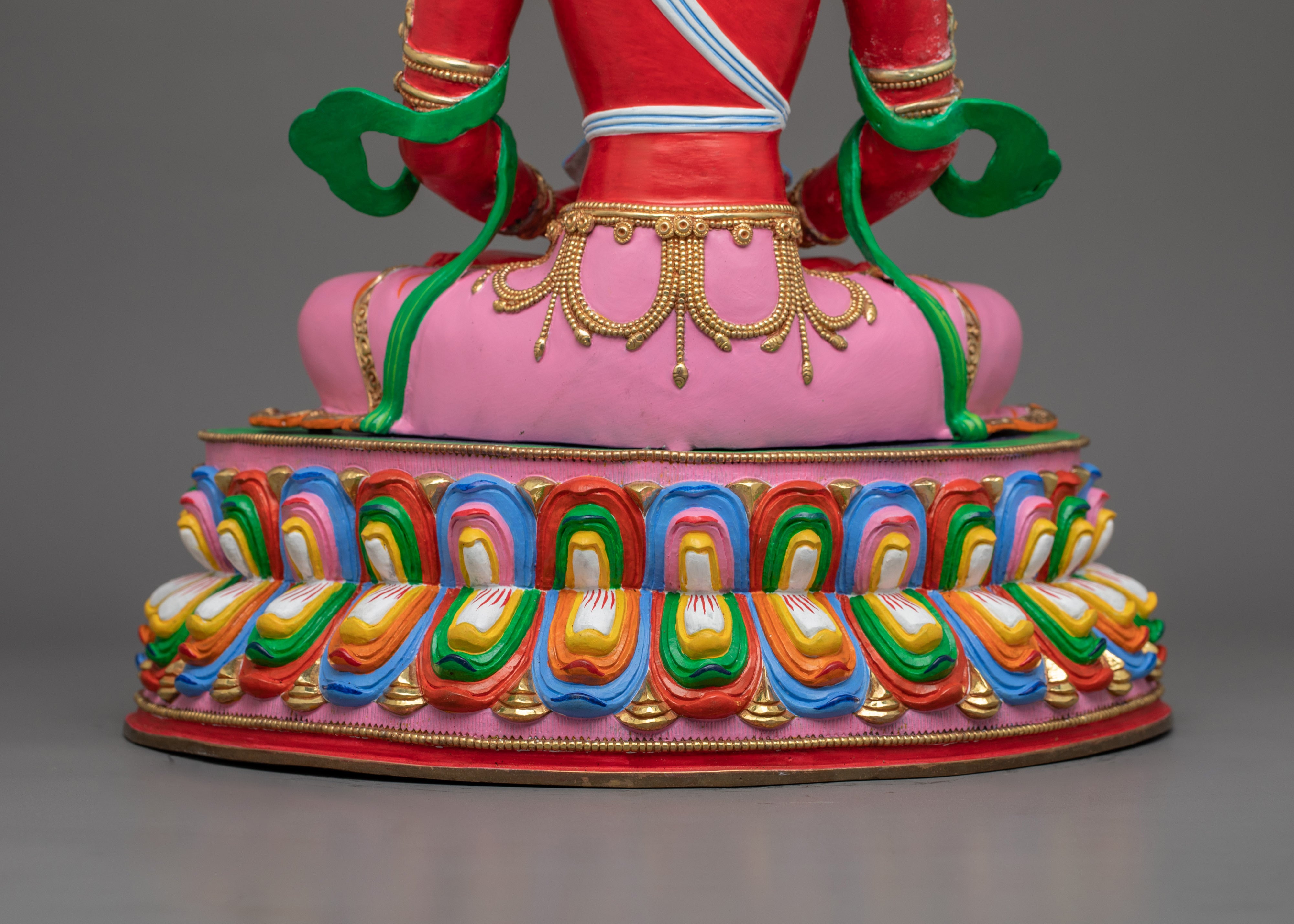 Tibetan Handcrafted Amitayus Statue | Buddha Holding Vase of Immortality