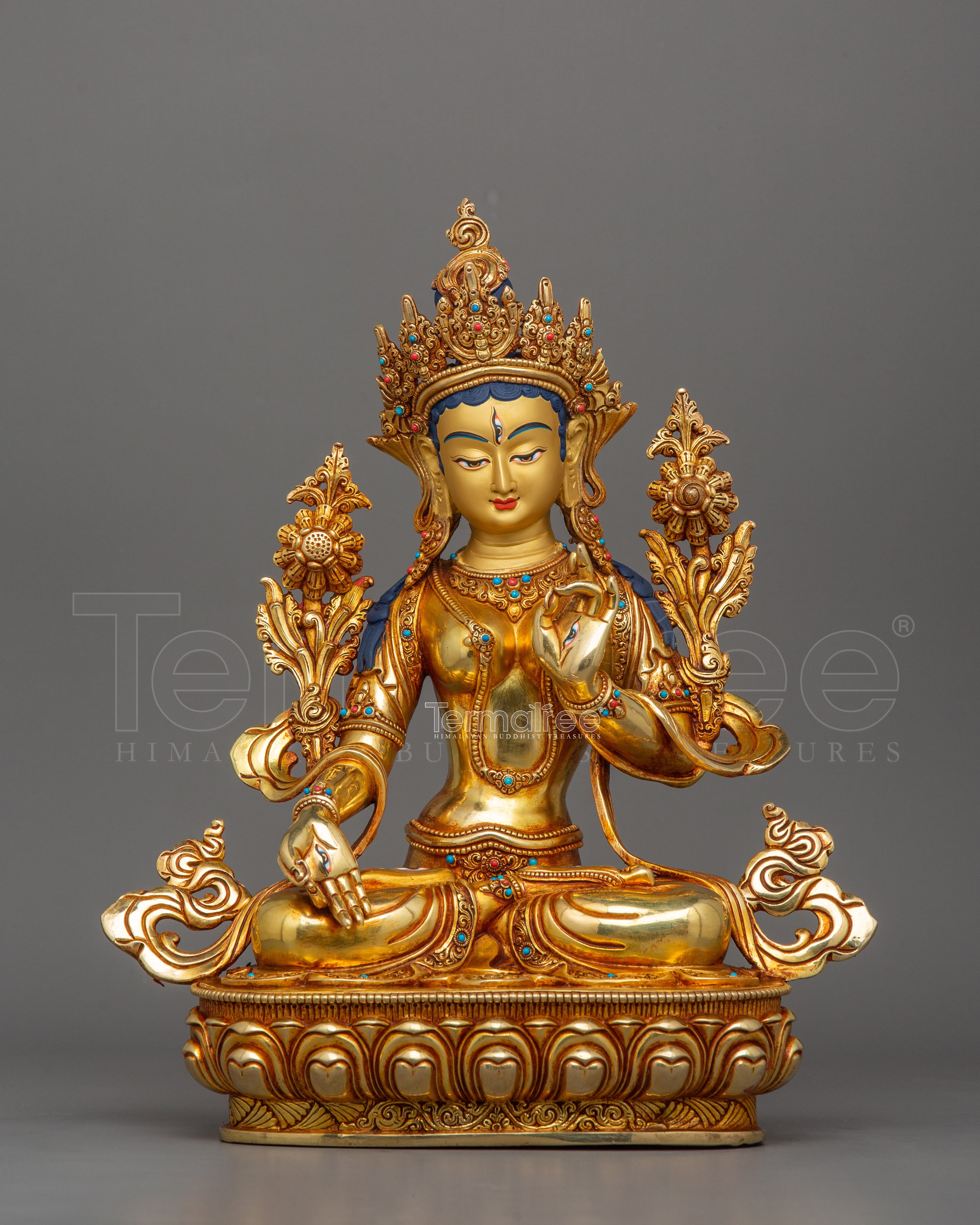 Feminine Energy White Tara Sculpture | Bodhisattva for Compassion Practices