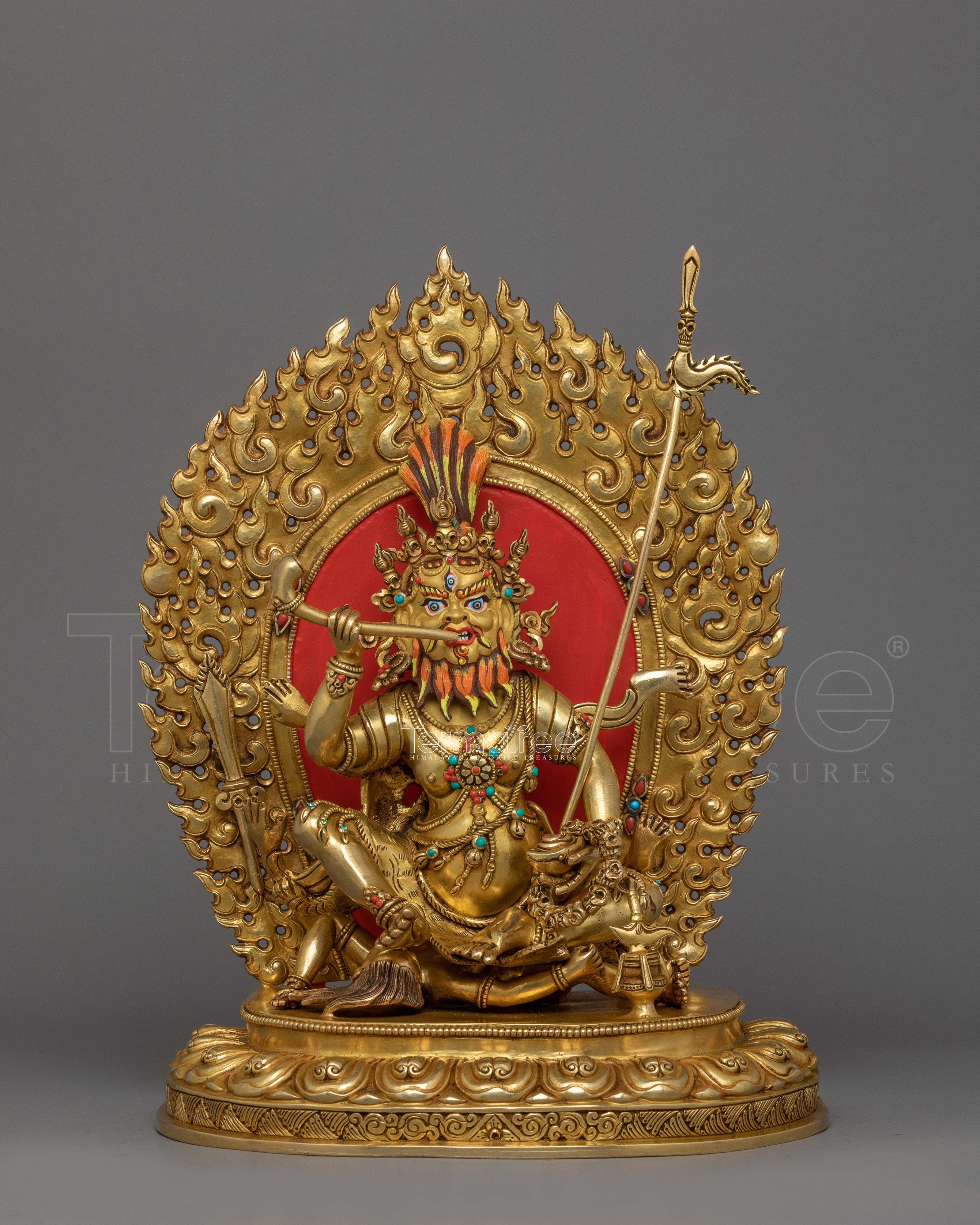 Sacred 24K Gold-Gilded Brahmanrupa Statue | A Powerful Protector Deity