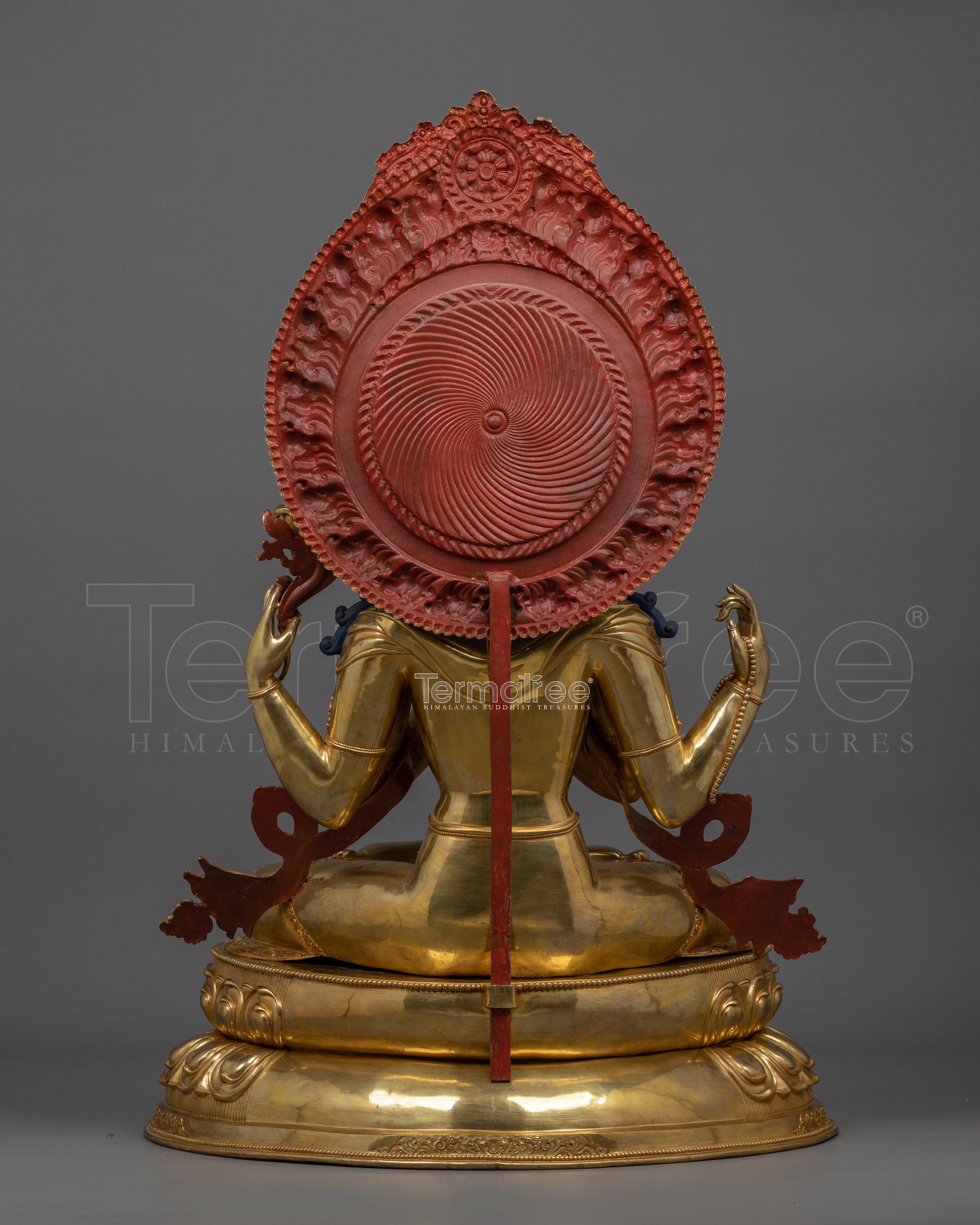 Handmade Compassion deity Chenrezig sculpture | Four Armed Deity