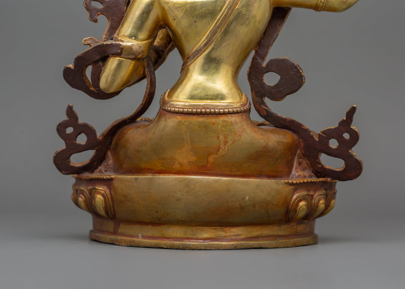12.2 Inches Manjushri with sword Statue | Bodhisattva Sculpture Wisdom Deity