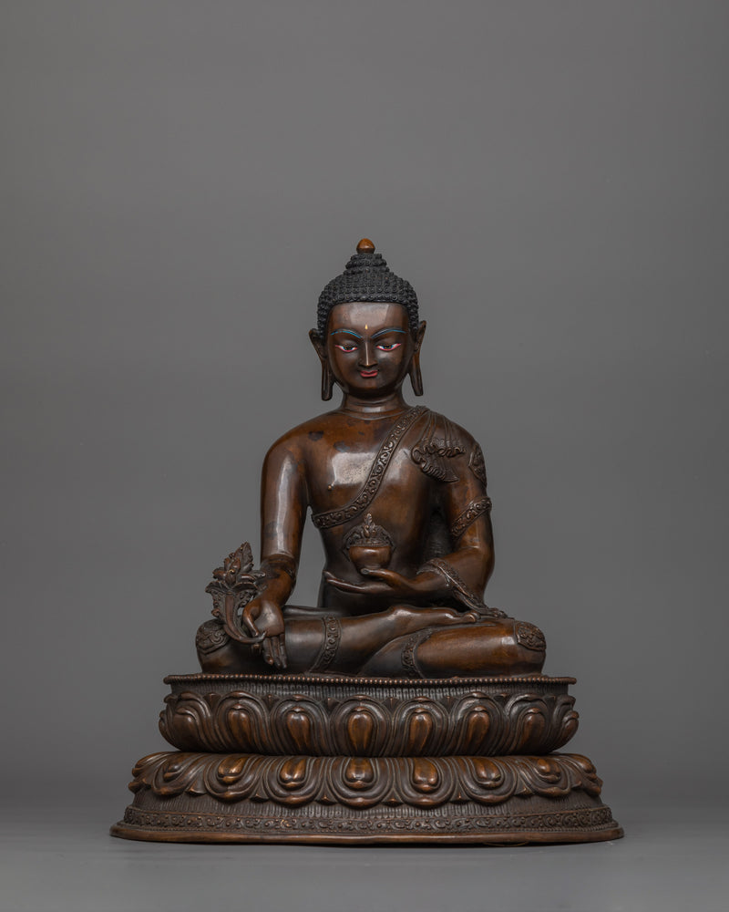 Handcrafted Three Buddha Sculpture Set | Medicine, Amitabha, and Shakyamuni Statues