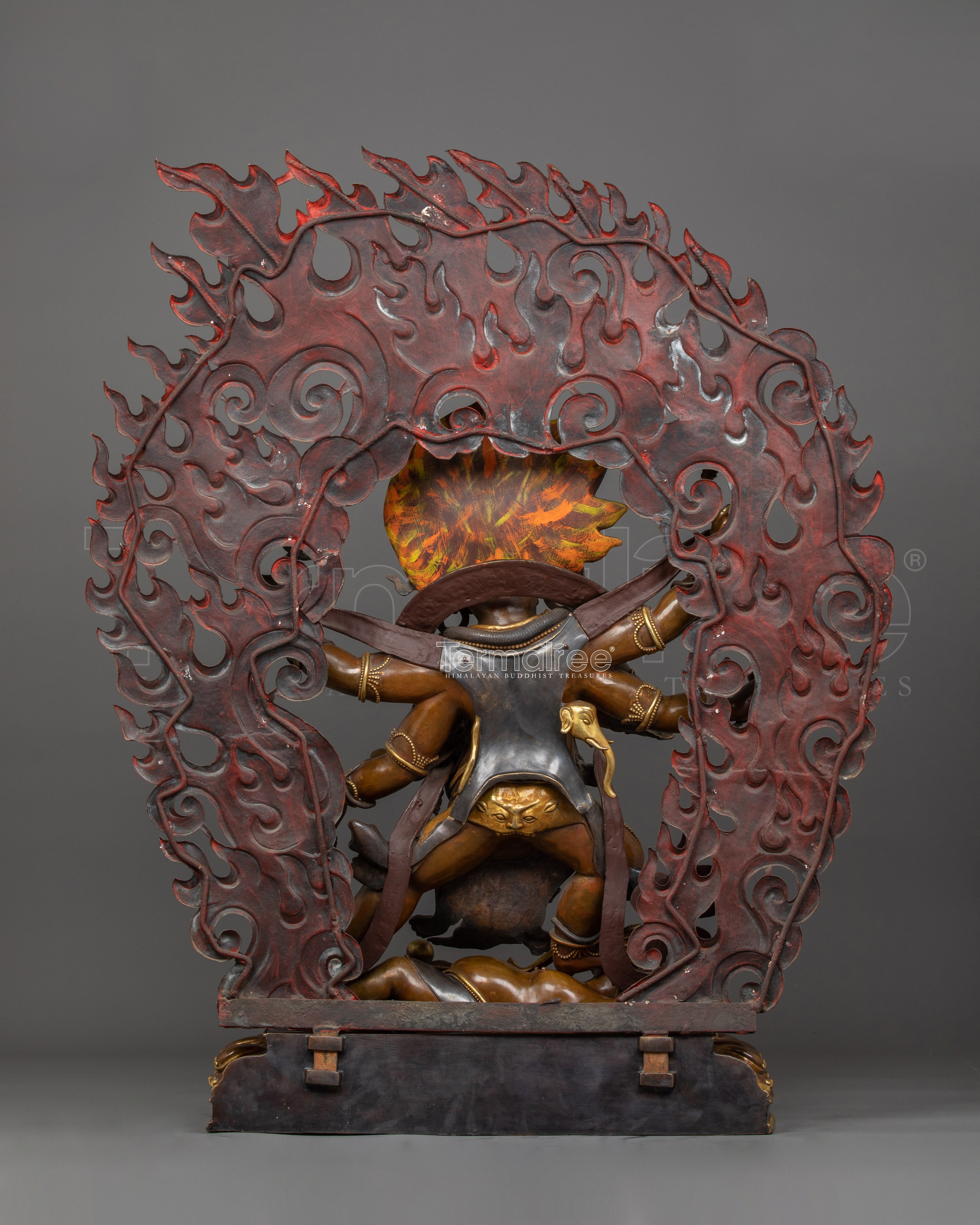 Wrathful 6 Armed Mahakala Statue | Embrace Protection and Strength