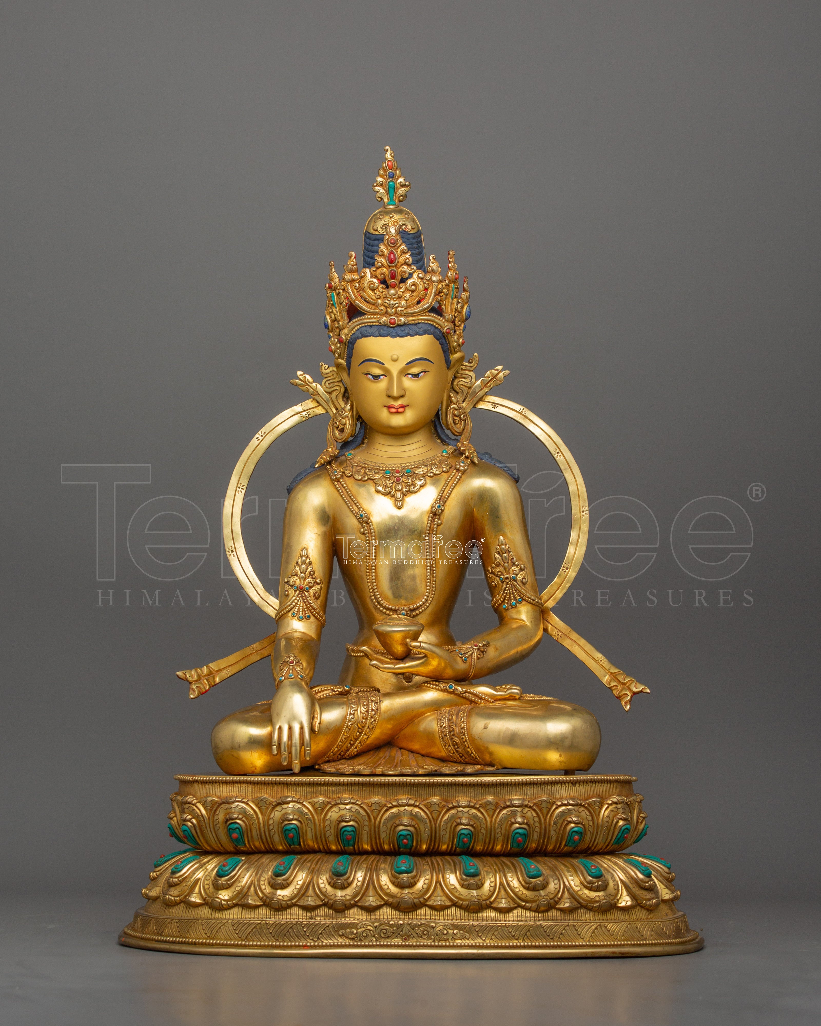 Handcrafted Crown Shakyamuni Buddha Statue | The Path to Enlightenment