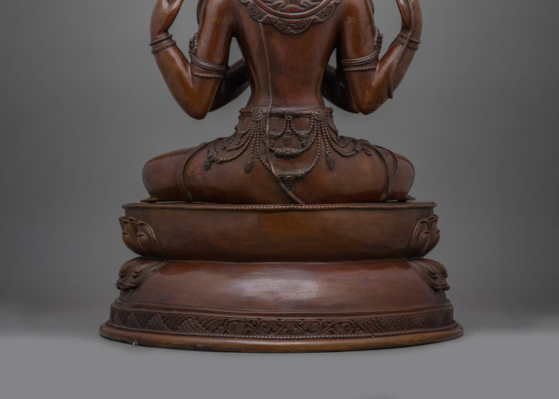 Himalayan 4-Armed Chenrezig Sculpture | Bodhisattva of Compassion and Healing