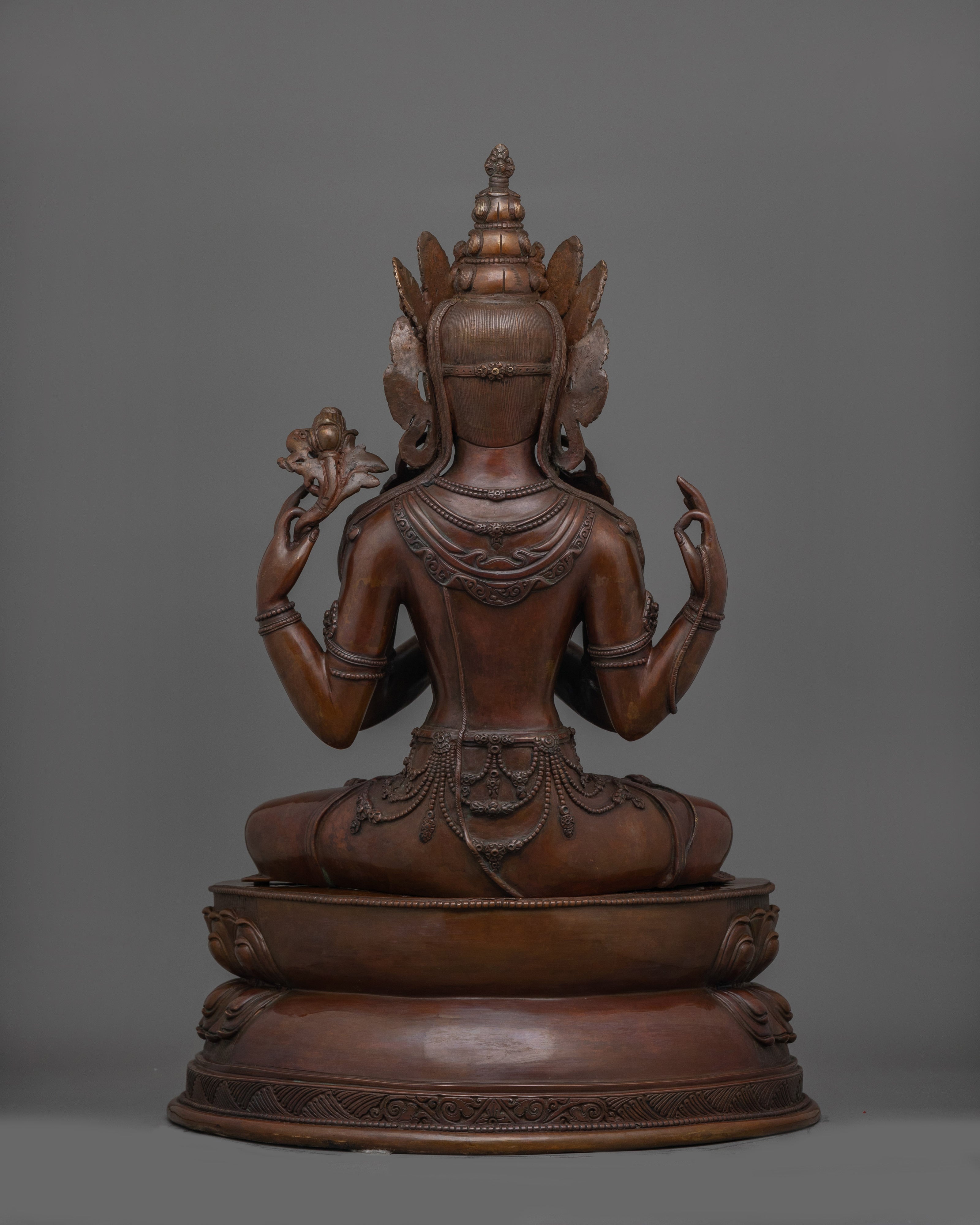 Himalayan 4-Armed Chenrezig Sculpture | Bodhisattva of Compassion and Healing