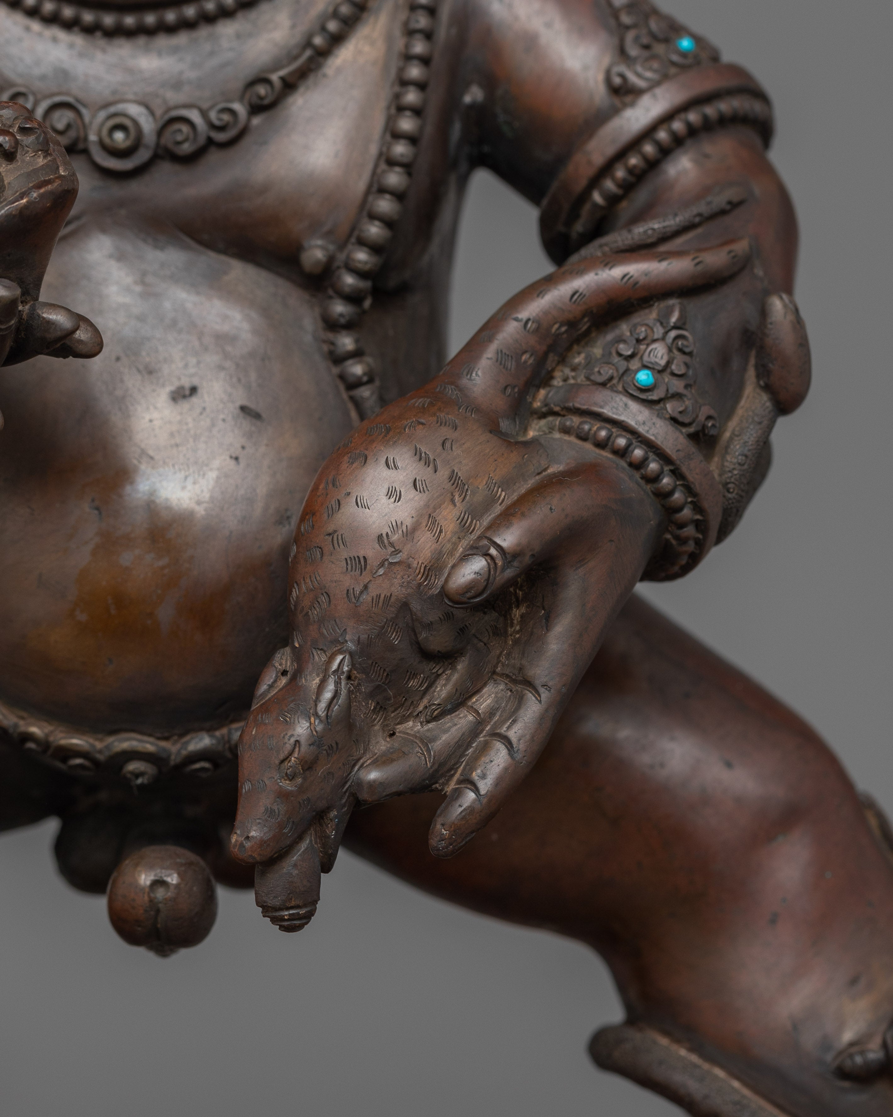 Spiritual Wealth Deity Black Dzambhala Figurine | Handcrafted Statue for Decor