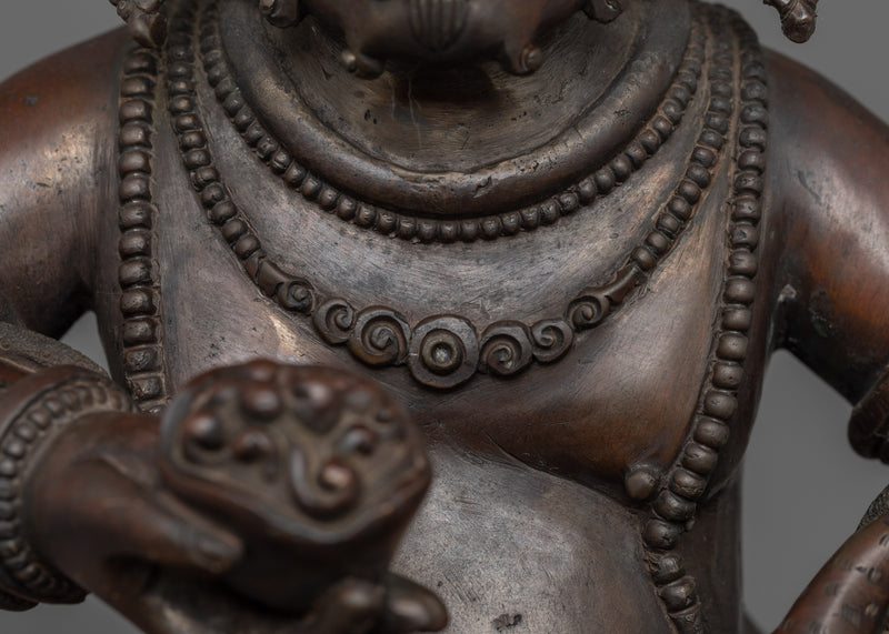 Spiritual Wealth Deity Black Dzambhala Figurine | Handcrafted Statue for Decor