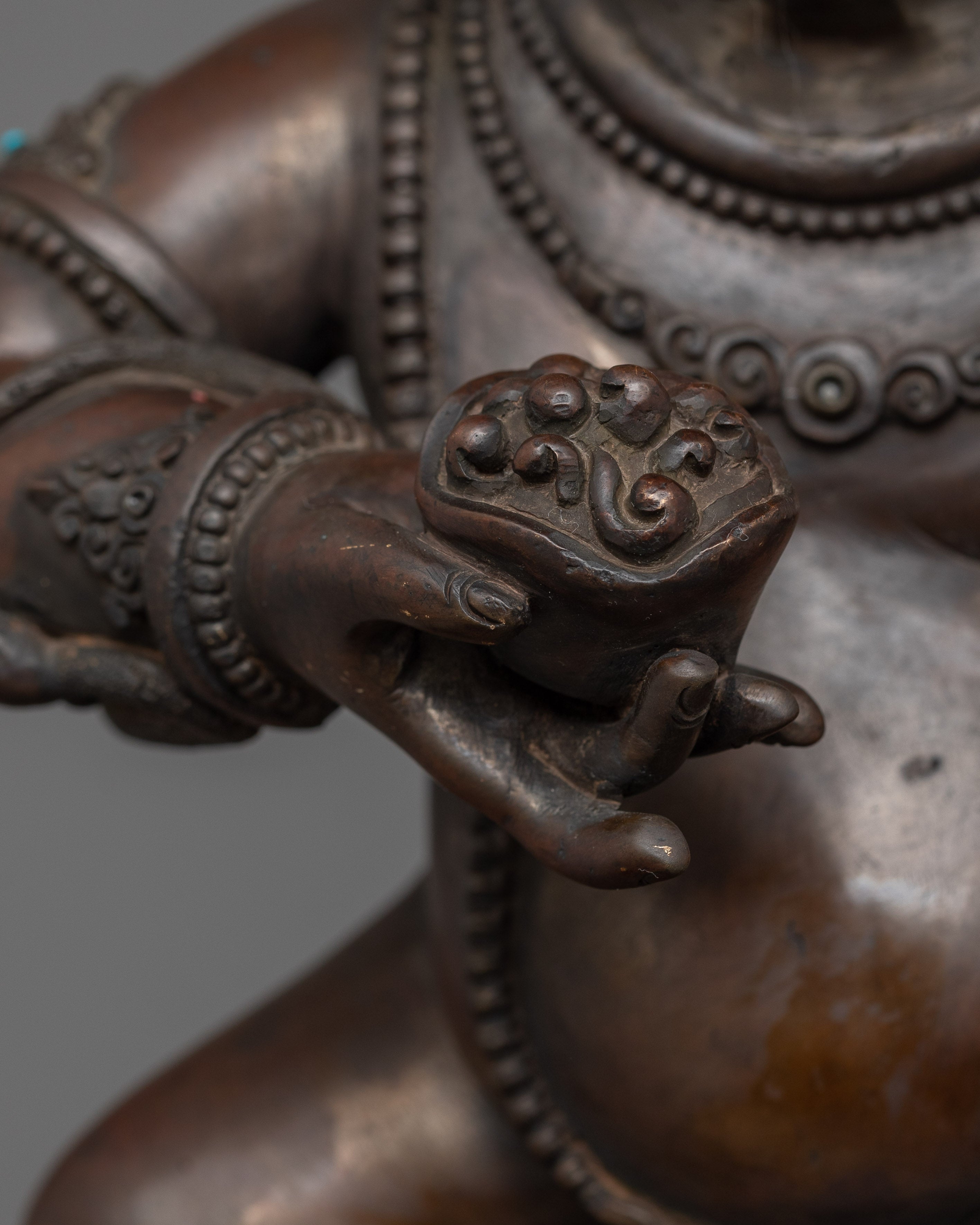 Spiritual Wealth Deity Black Dzambhala Figurine | Handcrafted Statue for Decor