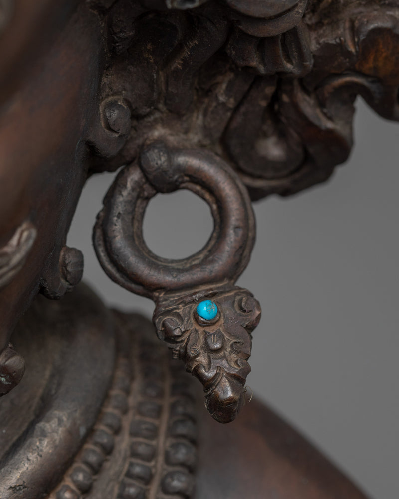 Spiritual Wealth Deity Black Dzambhala Figurine | Handcrafted Statue for Decor