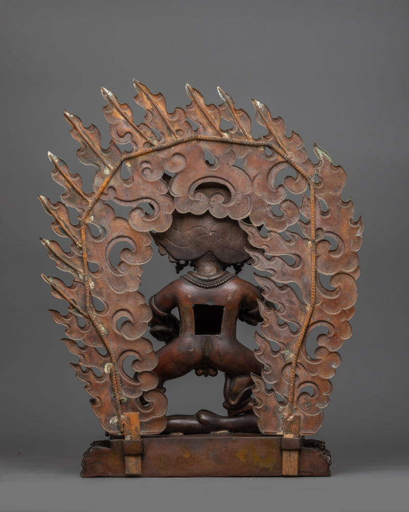 Spiritual Wealth Deity Black Dzambhala Figurine | Handcrafted Statue for Decor