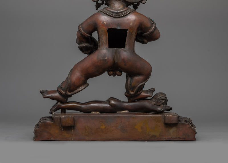 Spiritual Wealth Deity Black Dzambhala Figurine | Handcrafted Statue for Decor