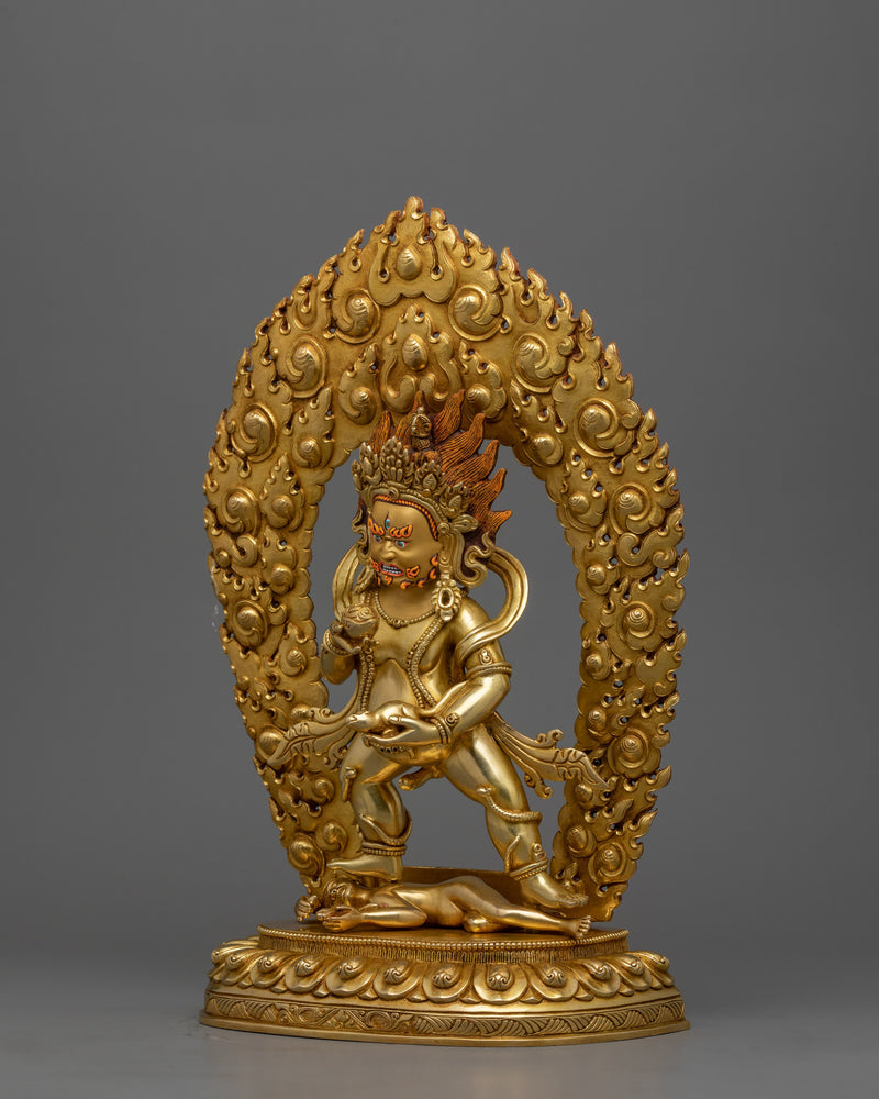 Black Dzambhala Wealth Deity Sculpture | Guardian of Wealth and Transformation