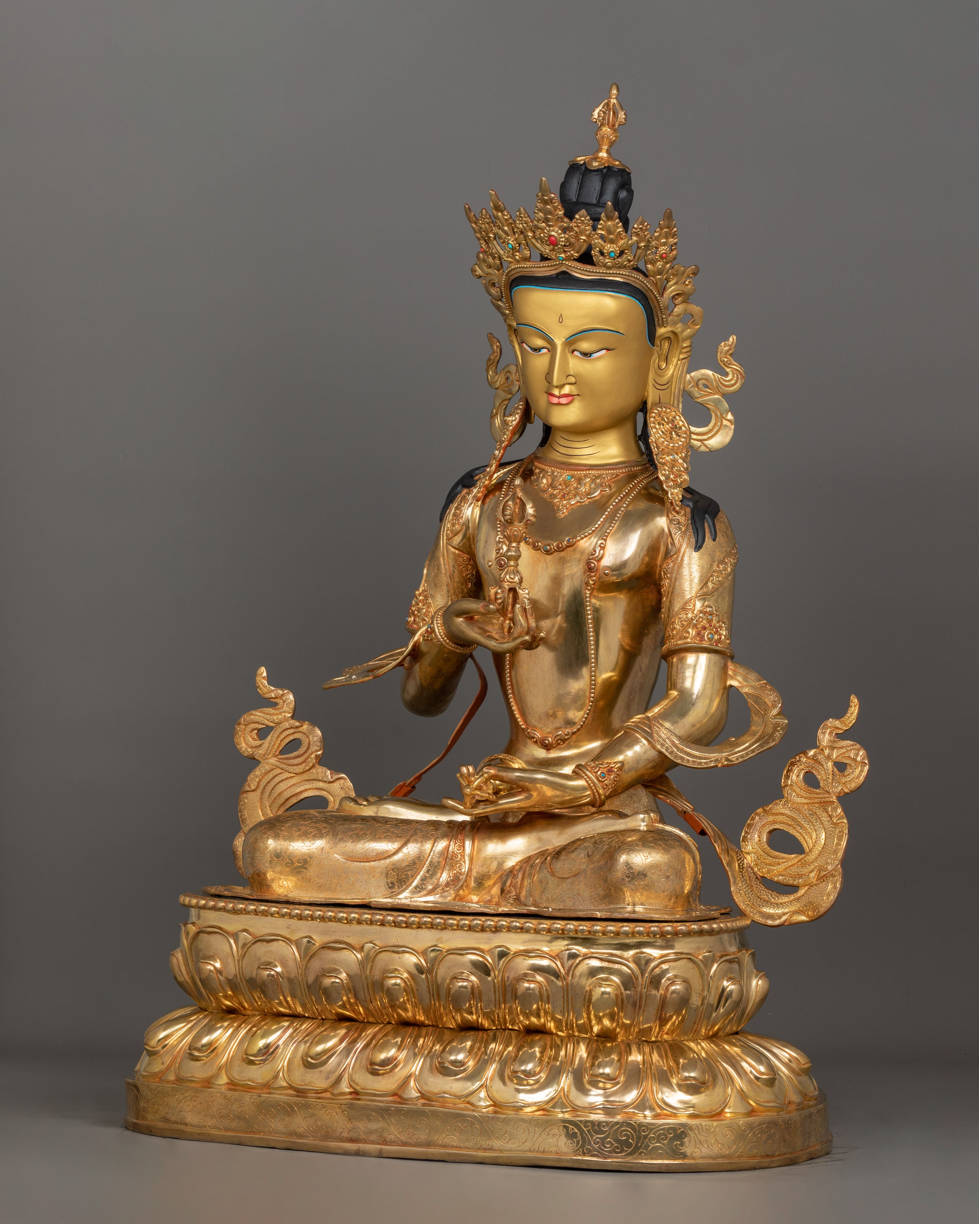 39 Inch Vajrasattva Statue | 24K Gold-Gilded Deity of Purification