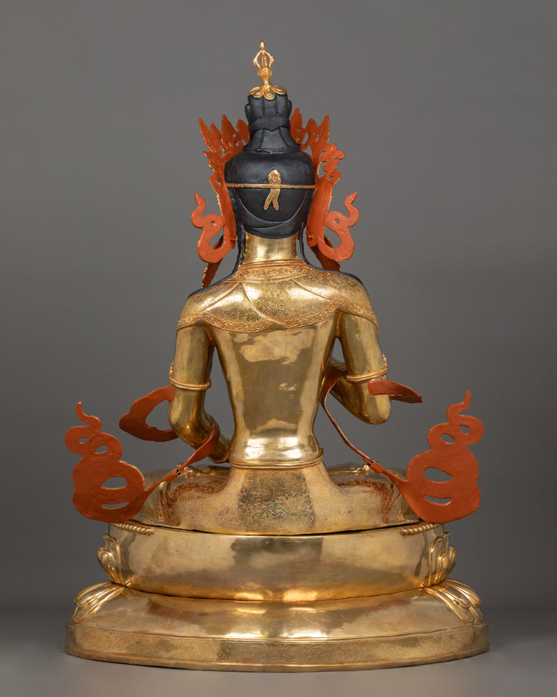 39 Inch Vajrasattva Statue | 24K Gold-Gilded Deity of Purification
