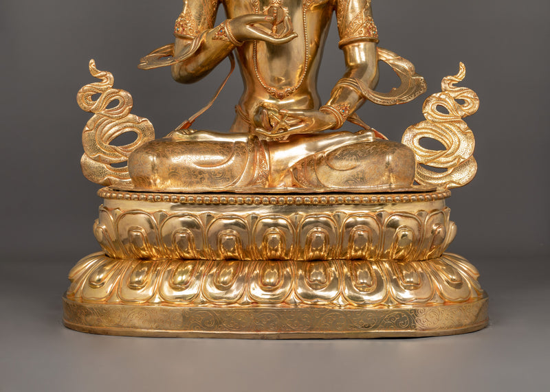 39 Inch Vajrasattva Statue | 24K Gold-Gilded Deity of Purification