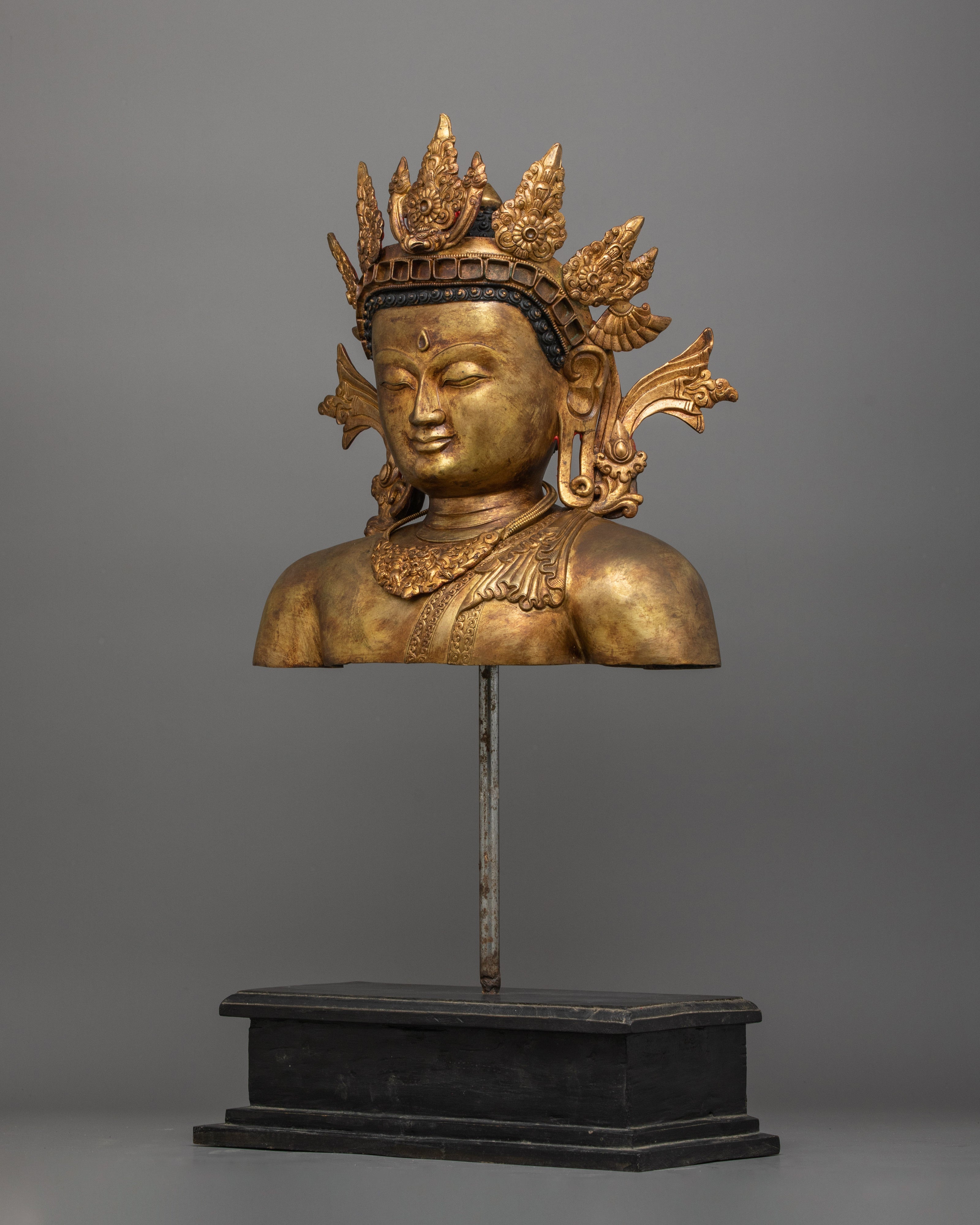 Sacred Buddha Shakyamuni with Crown Statue | Buddha of Wisdom, Spiritual Guidance