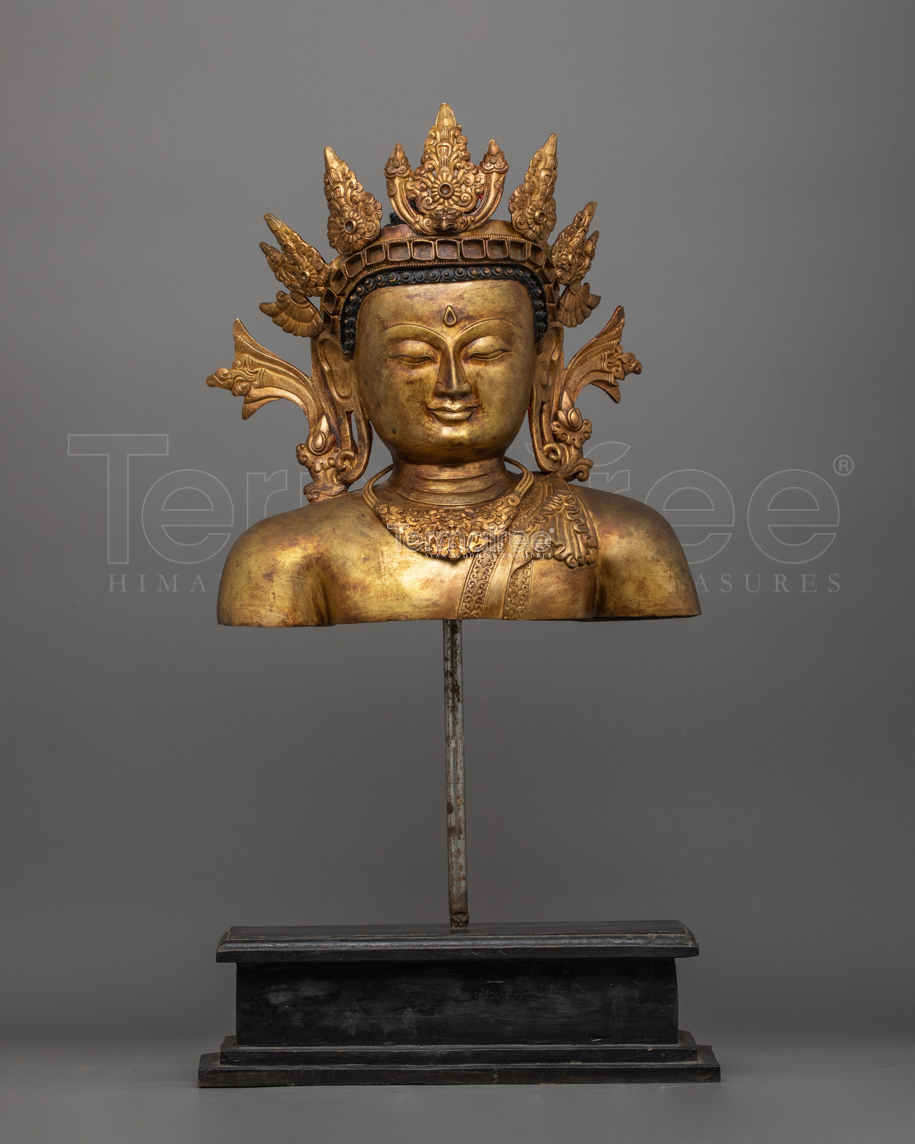 Sacred Buddha Shakyamuni with Crown Statue | Buddha of Wisdom, Spiritual Guidance