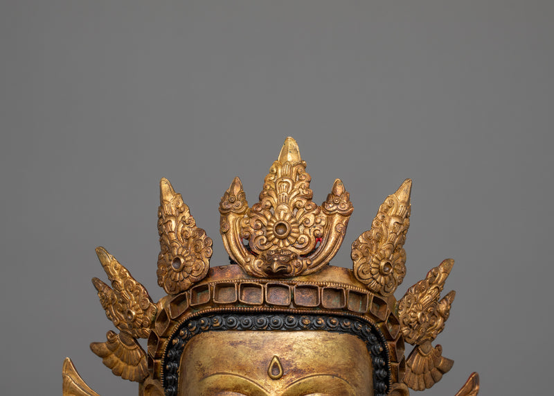 Sacred Buddha Shakyamuni with Crown Statue | Buddha of Wisdom, Spiritual Guidance