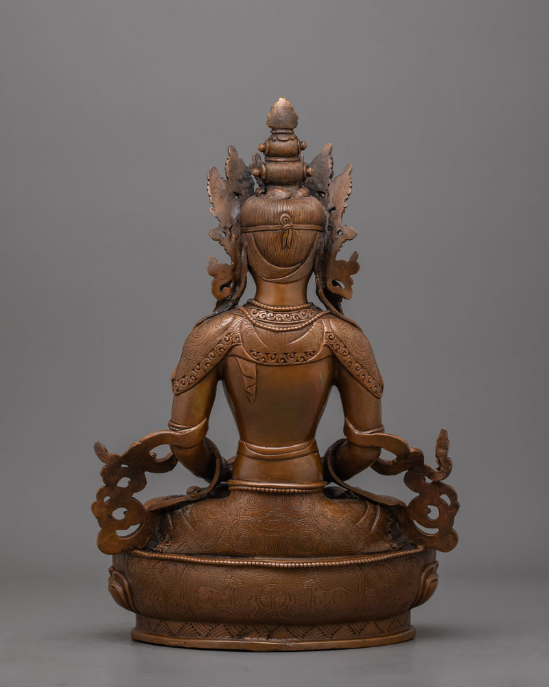 Serene Amitayus Buddha of Longevity Statue | Traditional Himalayan Artwork
