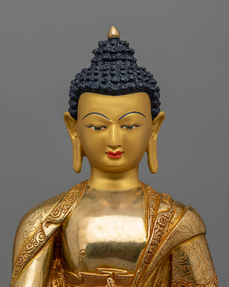 Healing Buddha Bhaisajyaguru Copper Statue | 24K Gold Gilded Figurine