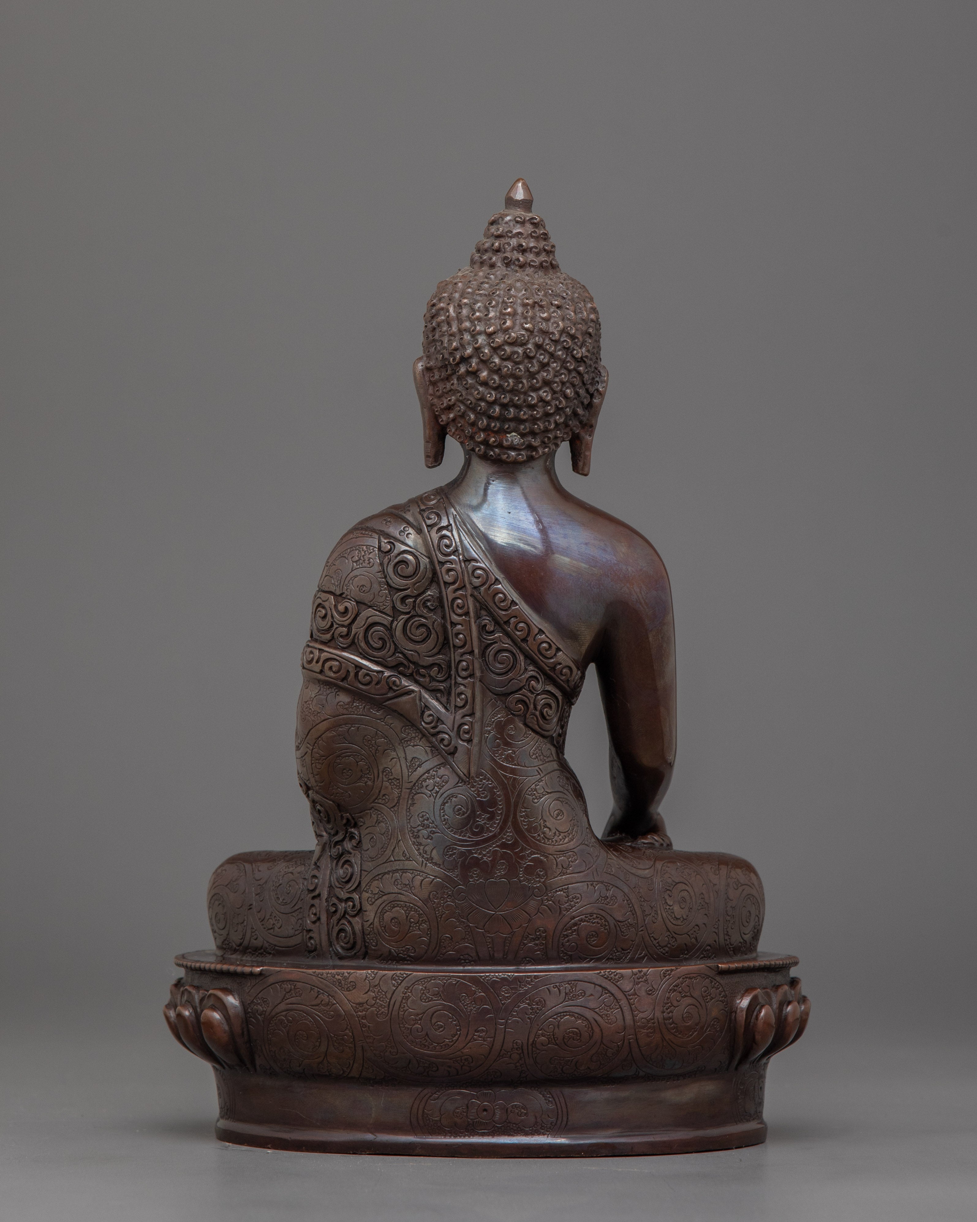 Enlightened Meditating Shakyamuni Buddha Sculpture | Hand-Crafted Buddhist Figurine