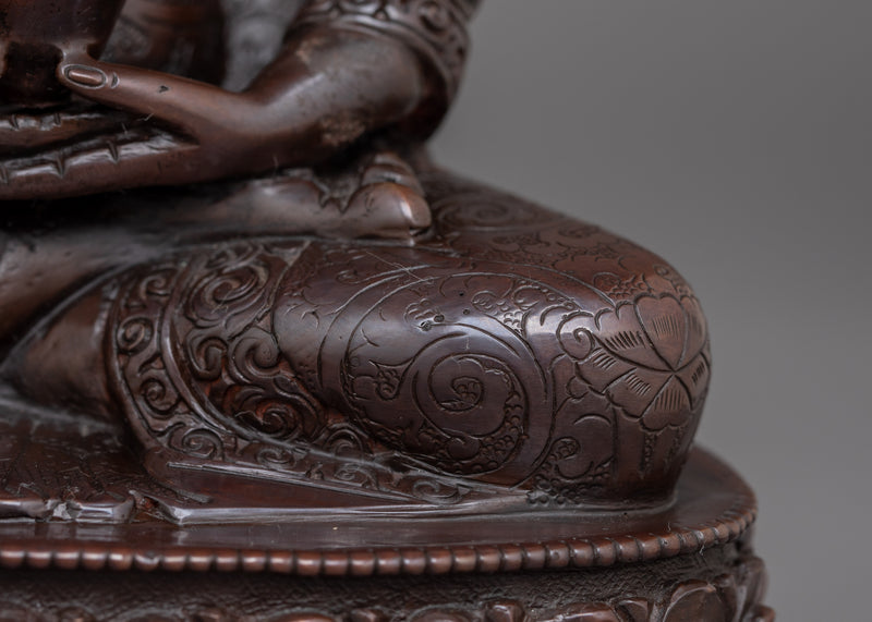 Historical Amitabha Buddha Statue | Oxidized Copper Sculpture