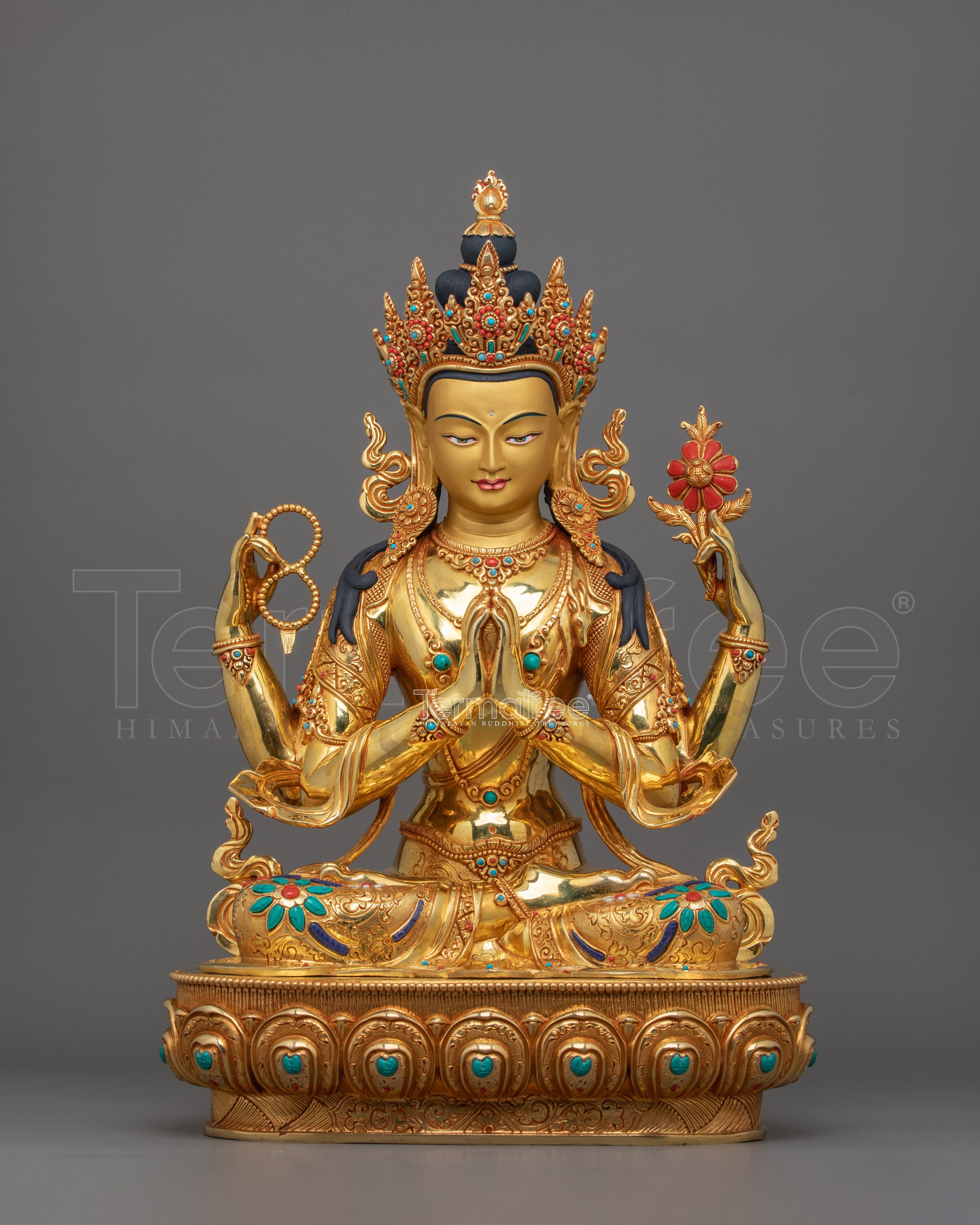 Beautiful Four Armed Chenrezig Statue | Bodhisattva Avalokiteshvara Deity