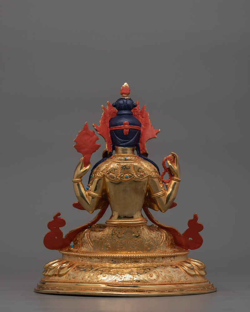 Historical 4 Armed Chenrezig Statue | Avalokiteshvara Sculpture
