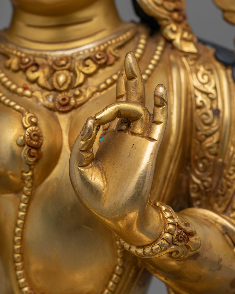 Green Tara Protector Deity Statue | Divine Feminine Artwork