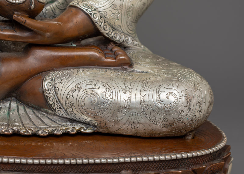 Handmade Statue of Shakyamuni Buddha with Two Disciples | The Buddha of Wisdom