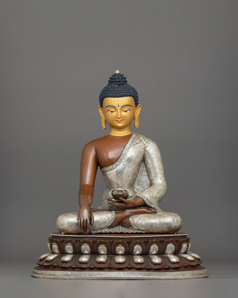 Handmade Statue of Shakyamuni Buddha with Two Disciples | The Buddha of Wisdom