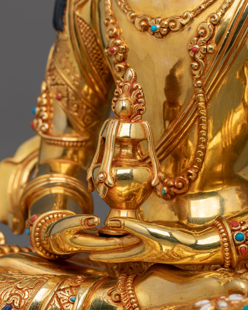 Handmade Sculpture of Longevity Deity Amitayus | The Buddha of Spiritual Vitality