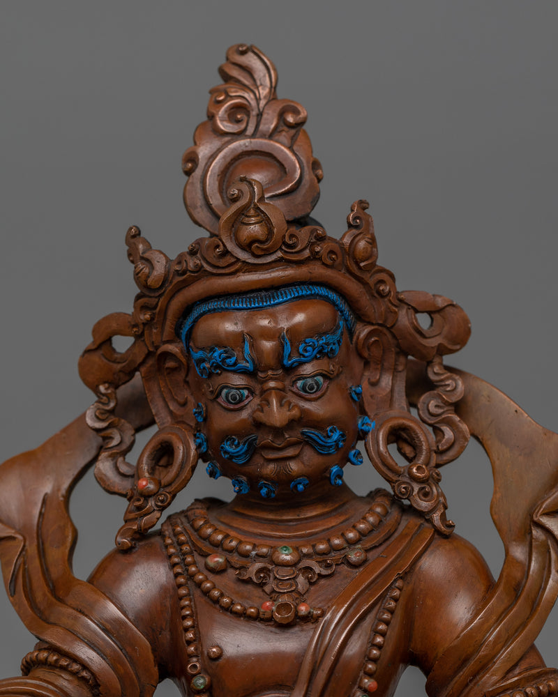 Wealth Deity Oxidized Dzambhala | Tibetan Dzambhala Wealth God Statue |