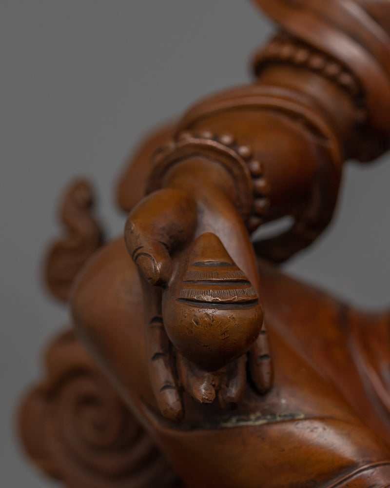 Wealth Deity Oxidized Dzambhala | Tibetan Dzambhala Wealth God Statue |