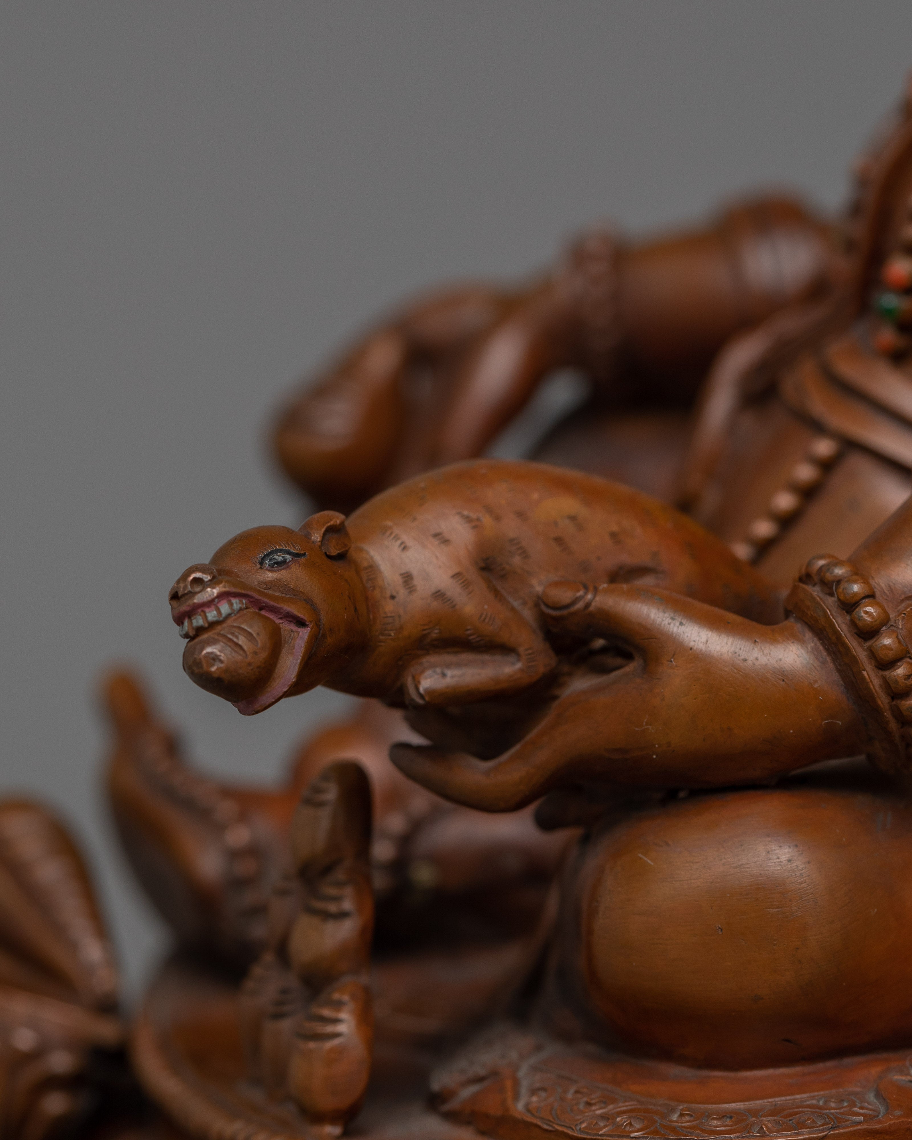 Wealth Deity Oxidized Dzambhala | Tibetan Dzambhala Wealth God Statue |