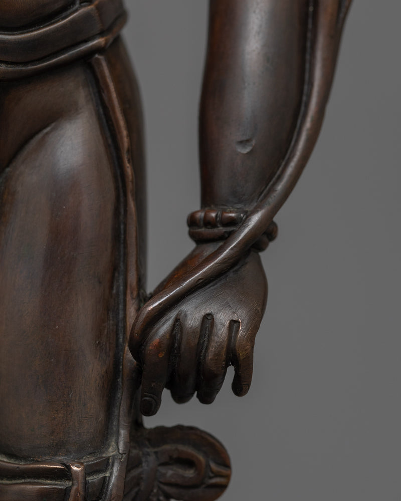 Standing Lokeshwor Sculpture | Oxidized Copper Body