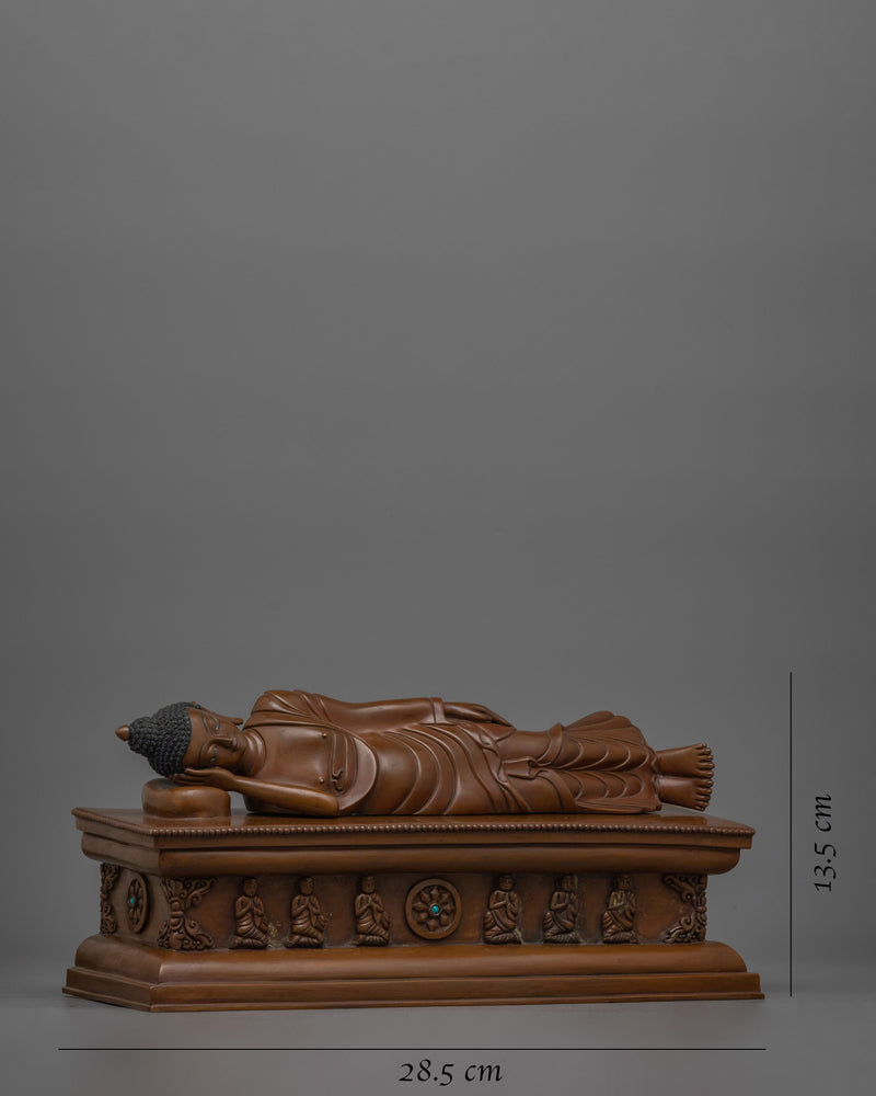 Sleeping Buddha Shakyamuni Statue | Oxidized Copper Body Sculpture