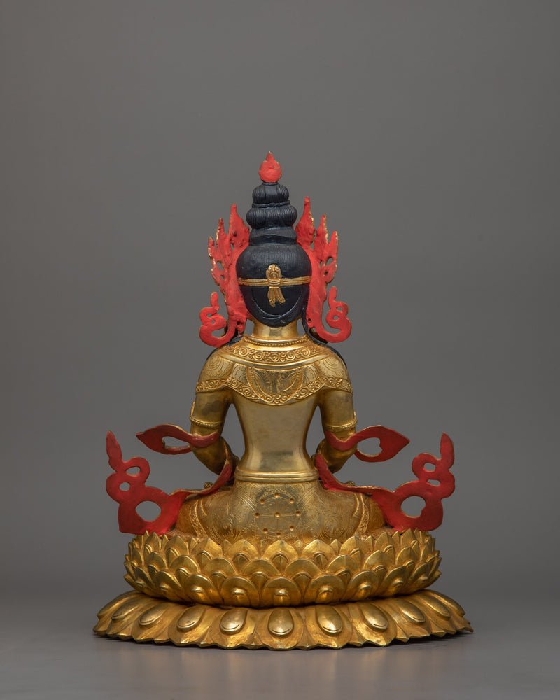 Enlightened Buddha Amitayus Sculpture | The Deity of Infinite Life